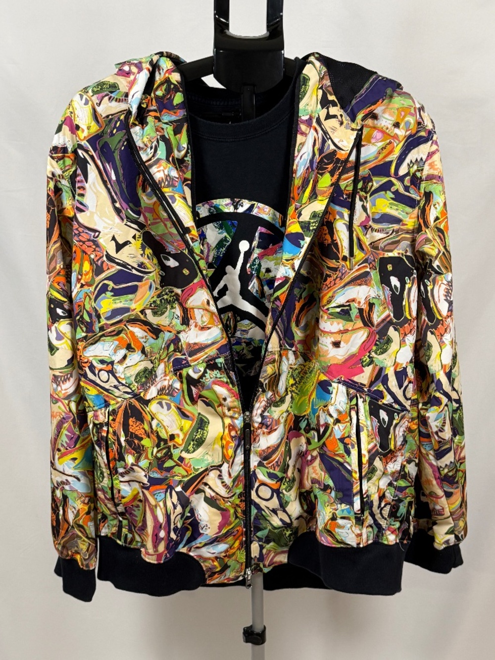 Vintage Jordan Technicolor Jacket + Tee Set XL 2011 Abstract Jumpman